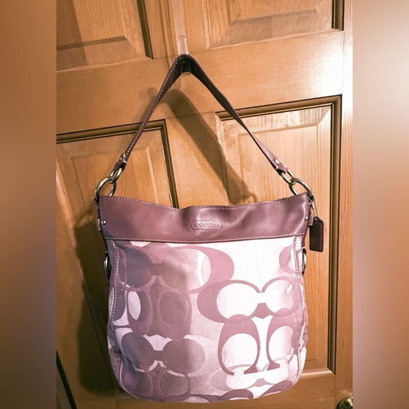 Coach Zoe Optic Signature Large Hobo Handbag Ex Cond FIRM RESERVED - Picture 8 of 11